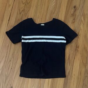 Brandy Melville Aleena Navy and White Striped Top